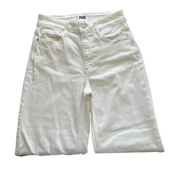 PAIGE Anessa Wide Leg High Waisted Jeans White Size 24 - Picture 2 of 6